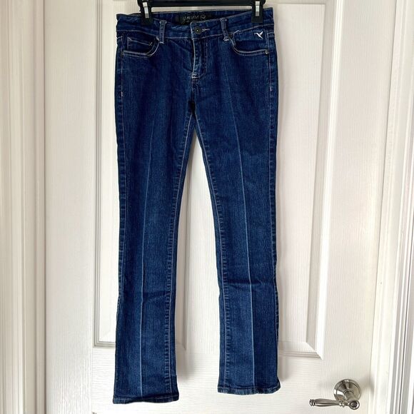 Grane Jeans Junior Sz 5 Skinny Low Rise Blue Denim Stretch Zip Fly Medium Wash - Picture 1 of 12